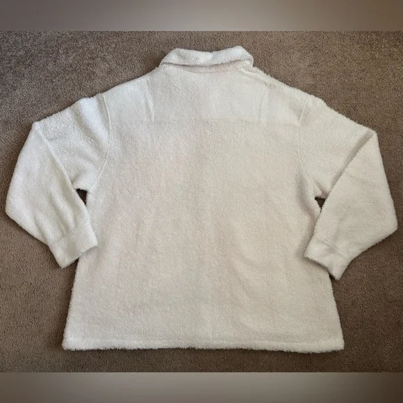 Linda Anderson Sherpa Shacket Jacket Women’s XXL Cream Button Front Teddy Fleece - Picture 2 of 8
